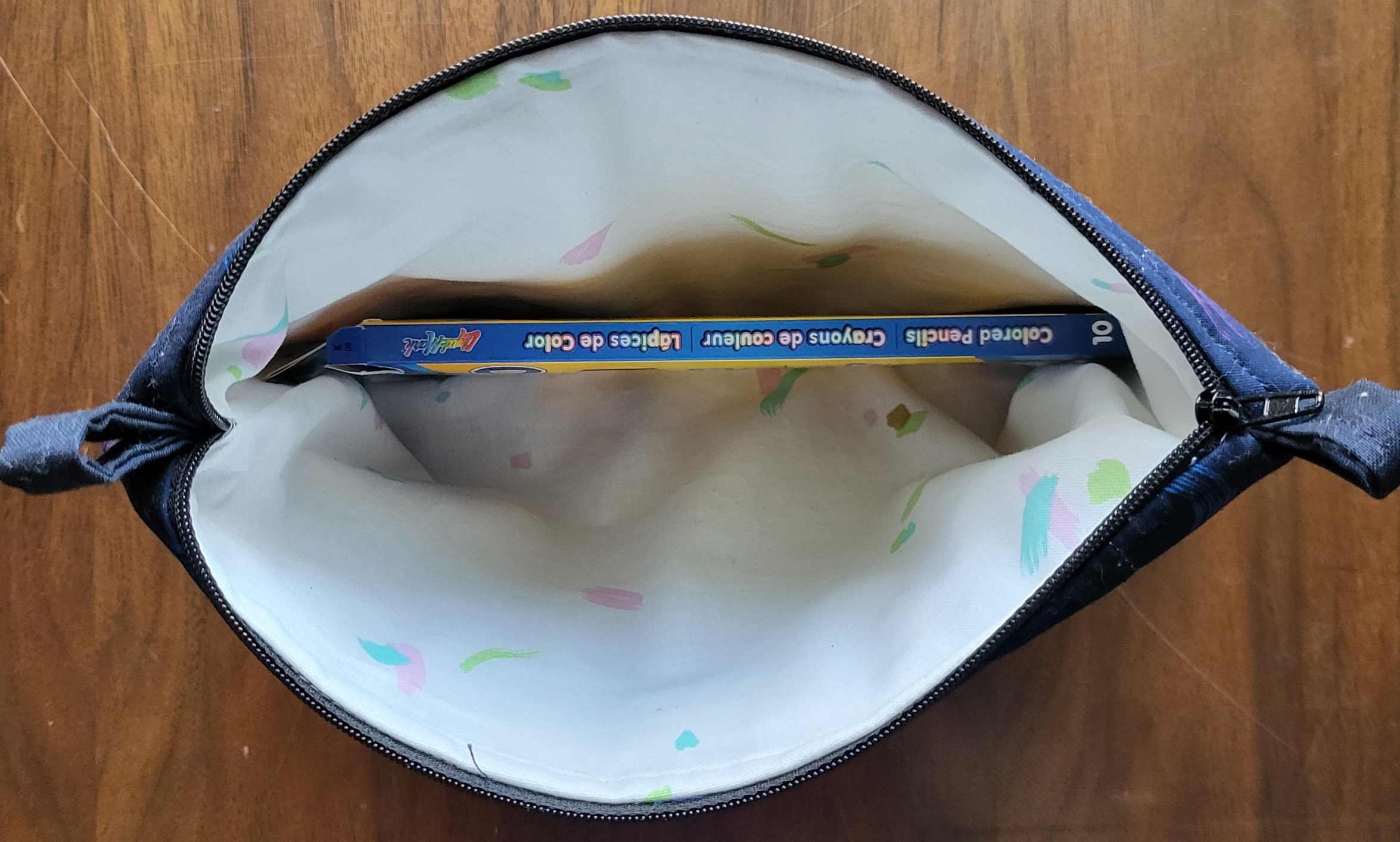 Blue - Handmade Quilted Cotton Pencil Pouch 11